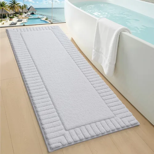 Miniatura 31 de LUMI Alfombras de baño antideslizantes con parte trasera de goma, alfombra de baño de microfibra de felpa extrasuave, absorbente, lavable a máquina
