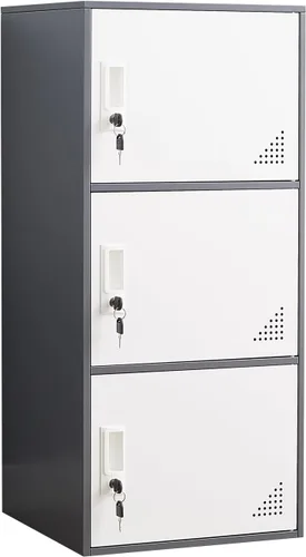 Armario de almacenamiento de acero de 3 puertas, armarios de almacenamiento de oficina para empleados, gabinetes de metal verticales para el hogar,