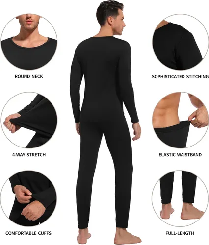 Miniatura 5 de Ropa interior térmica para hombre, Long Johns con forro polar, térmicas, parte superior inferior, capa base para clima frío