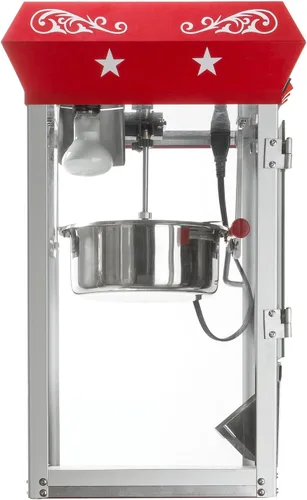 Miniatura 4 de Olde Midway - máquina de hacer palomitas estilo clásico, con hervidor de agua grande de 8 onzas, Rojo