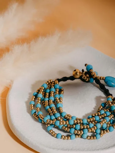 Miniatura 6 de MINACHI Boho Ethnic Turquoise Beads Charm Strand Bracelet Jewelry Gift for Women