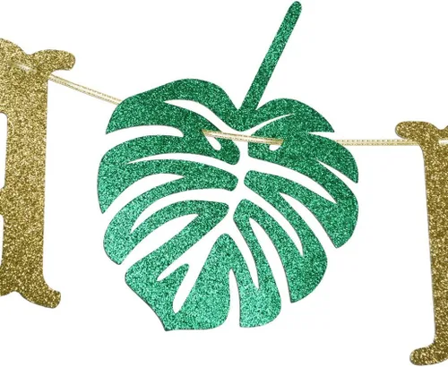 Miniatura 4 de Pancarta hawaiana de Aloha con guirnalda de hojas de palmera para decoración hawaiana tropical Luau playa fiesta de verano, suministros
