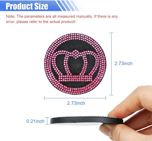 Miniatura 2 de 2 piezas de posavasos brillantes para portavasos de automóvil de 2.73 pulgadas, tapete antideslizante de silicona para portavasos de automóvil, AB