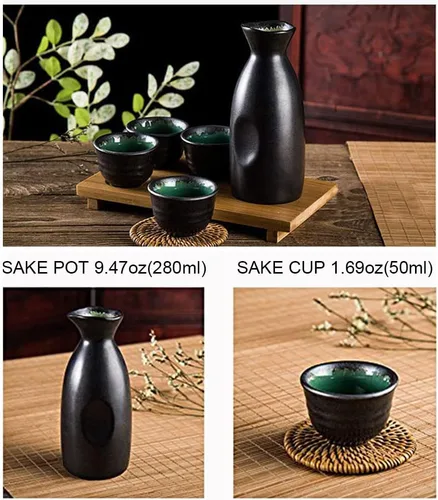 Miniatura 2 de Juego de 5 tazas de sake japonesas tradicionales japonesas de saki pintadas a mano, cerámica de porcelana, cerámica, vasos de sake, regalos