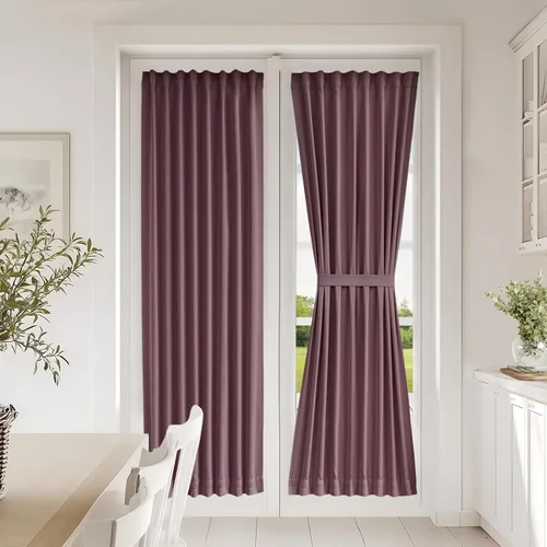 Miniatura 39 de Vatge - Cortinas autoadhesivas para puerta francesa, tratamiento de ventana con filtro de luz sin varillas ni perforaciones para puertas de cristal
