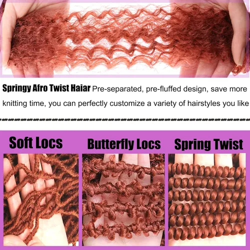 Miniatura 5 de ZRQ Cabello afro trenzado negro elástico para Butterfly Locs de 12 pulgadas, cabello trenzado de ganchillo Marley Twist preseparado, 3 paquetes