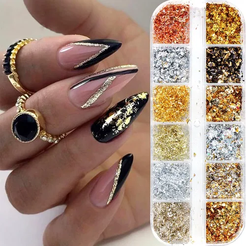 Miniatura 9 de Lentejuelas de uñas con purpurina de otoño, hojas de arce, copos de purpurina holográfica, hojas de arce holográficas, purpurina para uñas, diseño