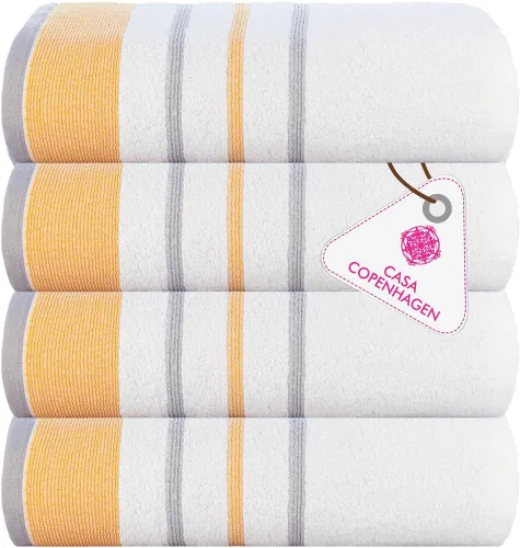 Miniatura 70 de CASA COPENHAGEN Juego de 6 toallas de palomitas de maíz, color azul polvoriento, 21.16 oz/m², 2 toallas de baño, 2 toallas de mano y 2 toallas