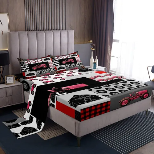 Miniatura 8 de Juego de sábanas para cama de coche de bomberos, juego de sábanas de coche de policía con bolsillo profundo, sábana bajera ajustable para decoración