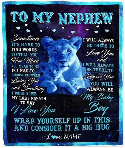 Miniatura 45 de Manta personalizada con texto en inglés «To My Nephew from Aunt Uncle Auntie I Love You Hugs» (texto en inglés) con texto en inglés «To My Nephew»