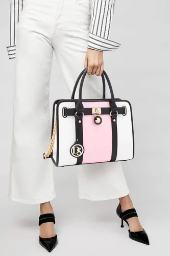 Miniatura 14 de Dasein Bolsos de mano de dos tonos para mujer, bolsos de hombro de cuero vegano, bolsa grande con cartera a juego