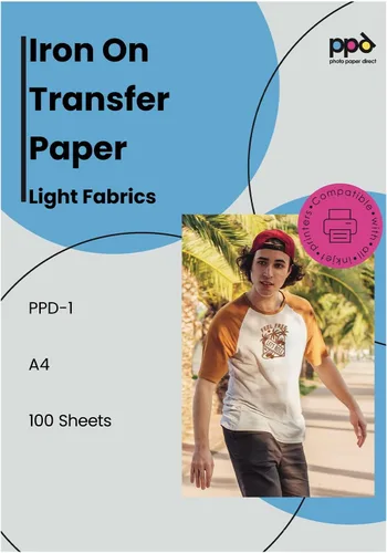 Miniatura 26 de PPD - Papel de transferencia térmica para camisetas de color oscuro para impresora de inyección de tinta, LTR, paquete de 5 hojas de 8.5 x 11