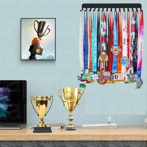 Miniatura 9 de Medal Hanger Display - She Believed She Could She Did - Personalized Medal Holder for Sport Race Runner Sturdy Steel Metal Plaque Over 63 Medals