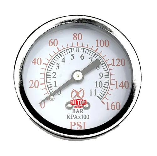Miniatura 19 de Manómetro de presión de aire de 2" Montaje lateral inferior 1/4" NPT 2" Dial - 0 a 200 PSI