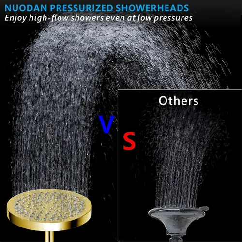 Miniatura 2 de Cabezal de ducha de lluvia de alta presión, cabezal de ducha de lluvia de alto flujo, aspecto moderno de lujo, cabezales de ducha de baño que Dorado