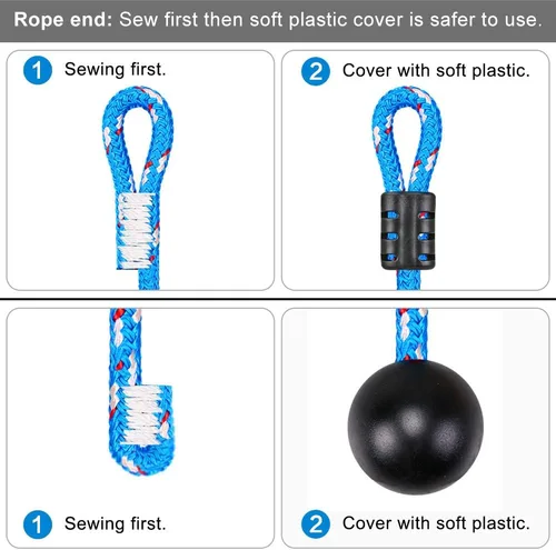 Miniatura 6 de BeneLabel Juego de 2 barras de mono Ninja para carreras de obstáculos, barra de columpio trapecio de capacidad de 250 libras para madera Slackline