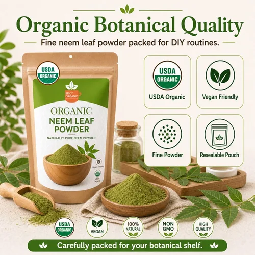 Miniatura 7 de SPICY ORGANIC Polvo de neem – 16 onzas – Certificado USDA orgánico – Sin OMG – Polvo de hojas de neem secas frescas para cabello y piel saludables