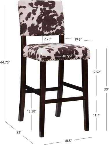 Miniatura 3 de Linon Udder Madness Corey Taburete de Bar, 48,3 cm de ancho x 56,5 cm de profundidad x 98,4 cm de altura, Mancha Manhattan