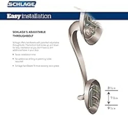 Miniatura 7 de Schlage Encode Wi-Fi Smart Lock con juego de entrada Century para puerta delantera, níquel satinado
