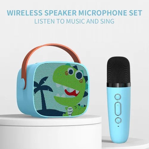 Miniatura 2 de Mini máquina de karaoke para niños, altavoz Bluetooth portátil con micrófono inalámbrico, juguetes de reproductor de música para niños para niñas