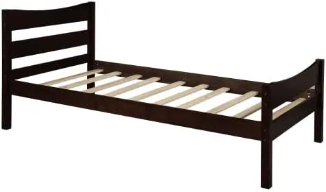 Miniatura 7 de anwickjeff Base de cama individual de madera moderna con cabecero, marco de cama de plataforma tamaño individual, camas individuales, cama
