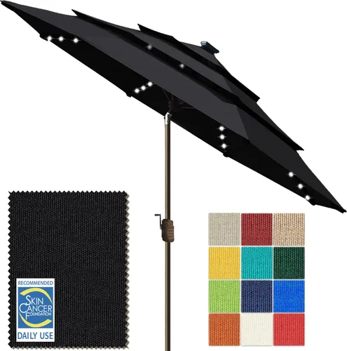 Miniatura 33 de EliteShade - Sombrilla solar de 9 pies / 2.74 metros, con 80 luces LED para patio, mesa al aire libre, con ventilación y cubierta que no se decolora