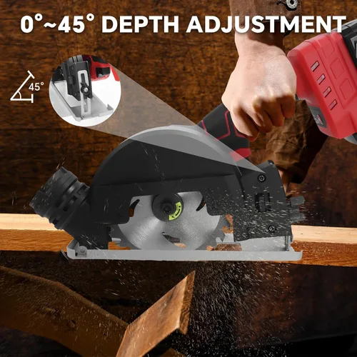 Miniatura 3 de Mini sierra circular inalámbrica para batería Milwaukee de 18 V, sierras circulares eléctricas sin escobillas de 4 pulgadas, sierra circular pequeña
