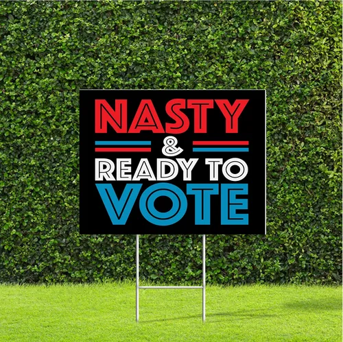Miniatura 12 de Cartel de campaña electoral de Truth Hope Decency 2024 Biden/Kamala Harris con estaca de metal en H