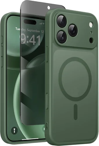 Miniatura 11 de GolbinBox Funda magnética para iPhone 15 Pro, compatible con MagSafe, protección completa de la cámara, protector de pantalla de privacidad