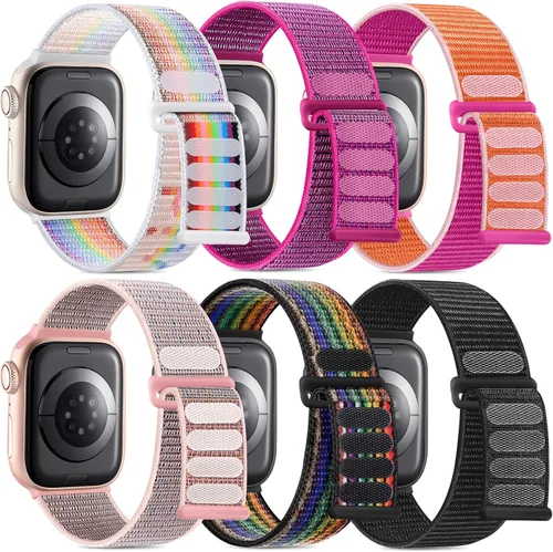 Miniatura 19 de WJK Correas elásticas de nailon compatibles con correas de Apple Watch de 1.496 in 1.575 in 1.614 in 1.654 in 1.732 in 1.772 in 1.811 in 1.929 in