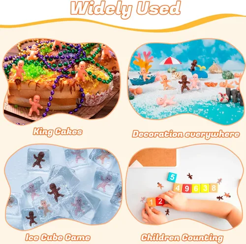 Miniatura 4 de Juego de cubos de hielo para baby shower, 36 piezas, mini plástico para bebé/fiesta King Cake/King Cake Baby/Non-comestible Cake Toppers