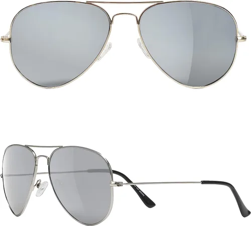 Yaserra Lentes de sol de aviador polarizados retro para hombres y mujeres, lente TAC espejada, marco de metal, doble puente con protección UV400