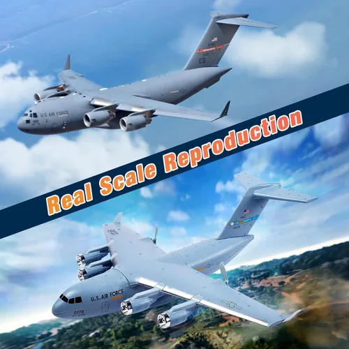 Miniatura 2 de Avión RC, Avión RC de 2 Canales Listo para Volar, Avión de Control Remoto C-17 de 2.4GHz con Estabilizador de Giroscopio de 6 Ejes Globemaster III