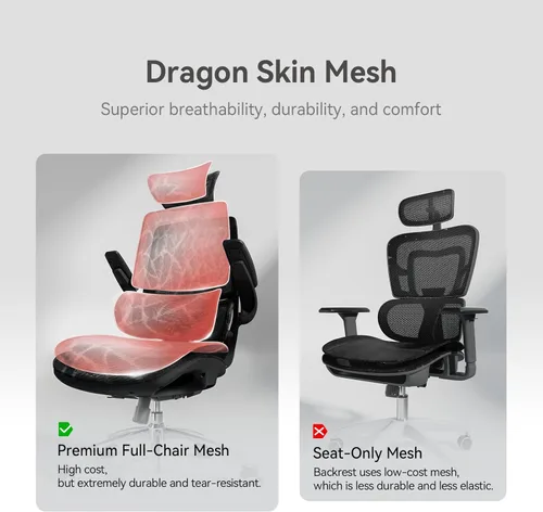 Miniatura 6 de SIHOO M59AS - Silla de oficina ergonómica, silla de escritorio con reposabrazos abatibles 3D, silla de computadora con diseño de respaldo doble