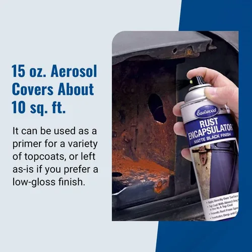 Miniatura 4 de Eastwood Spray para eliminar óxido con acabado mate texturizado Aerosol previene la corrosión del óxido, fórmula fortificada con epoxi y baja