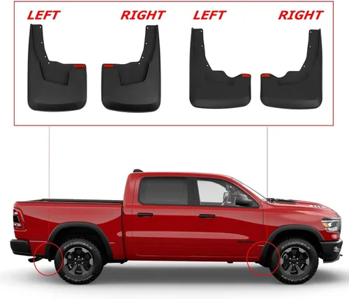 Miniatura 4 de RMOURTEKK Aletas de barro compatibles con Dodge Ram 2019-2023 2024 Ram 1500 (Nuevo Estilo de Carrocería) con Aletas de Guardabarros OEM Juego