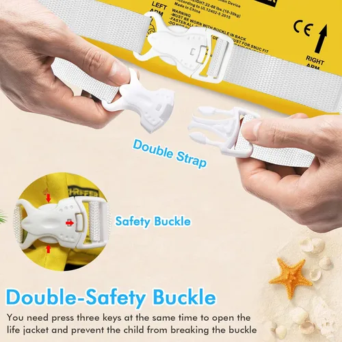 Miniatura 4 de Chriffer - Chaleco salvavidas para niños de 30 a 55 libras, flotadores con arnés de hombro con alas de brazo para niños y niñas de 2, 3, 4, 5, 6, 7