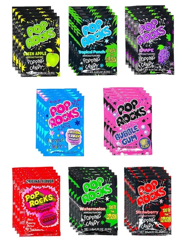 Miniatura 4 de Pop Rocks - Mezcla variada (paquete de 32) – Golosinas de roca crujientes en varios sabores – Confección de estilo retro envuelta individualmente