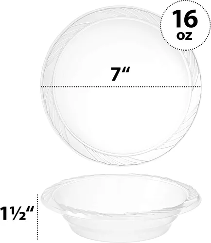 Miniatura 5 de PLASTICPRO - Cuencos desechables de plástico transparente de 18 onzas, Premium, para fiesta, Pack de 20