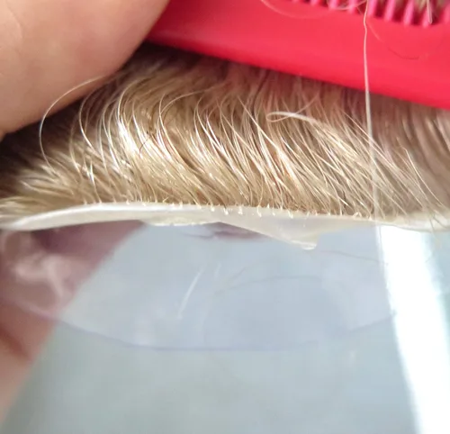Miniatura 3 de HAIR NATURE Extensiones de pelo para hombre, tupé para hombres, sistema de reemplazo de cabello rubio, piel ultra fina de 0.001 in, unidad # 22R