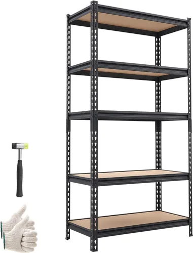 Miniatura 21 de VEVOR Storage Shelves, 5-Tier Adjustable, 2000 lbs Capacity, Heavy Duty Garage Storage Shelving Unit, Metal Utility Rack Shelf, for Kitchen Pantry