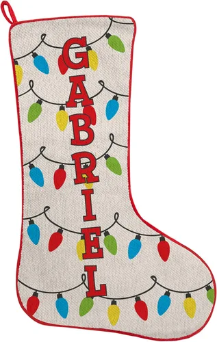 Miniatura 11 de Let's Make Memories Calcetín de Navidad Personalizado - Personalizado con Tu Nombre - Colores Tradicionales de Fiestas - Calcetines para la Familia