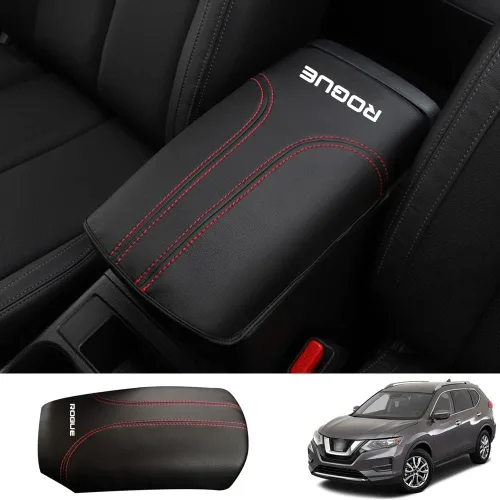 Miniatura 7 de Protector de funda para reposabrazos de automóvil, almohadilla de cuero para consola central para Nissan Rogue 2014-2020, protector de caja