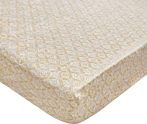 Miniatura 24 de Crane Baby Sábana bajera, sábana bajera ajustable de algodón suave para cunas y guarderías, cobre beige, 28 pulgadas de ancho x 52 pulgadas de alto
