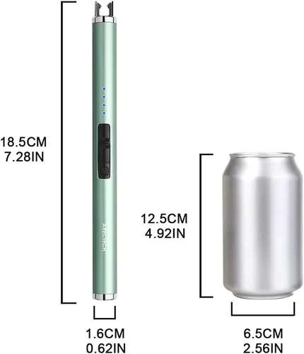 Miniatura 4 de ARECTECH Encendedor eléctrico recargable de plasma de arco, resistente al viento, para velas, cocina, regalo de cumpleaños para mamá, hombres, Verde
