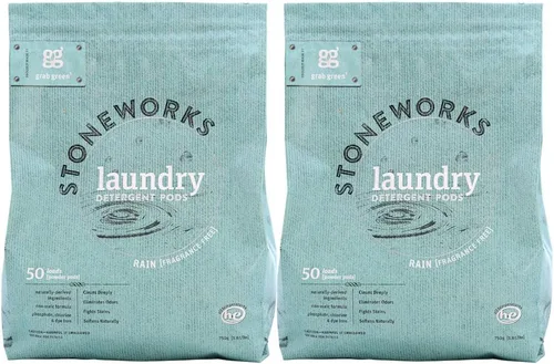 Miniatura 7 de Grab Green Stoneworks - Cápsulas de detergente para ropa, 100 unidades, aroma a roble, a base de plantas y minerales, limpia profundamente, elimina
