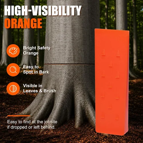 Miniatura 7 de Poweka Juego de cuñas para tala de árboles, paquete de 6 cuñas de árbol de ABS naranja de 5.5, 8 y 10 pulgadas, cuñas de división de madera