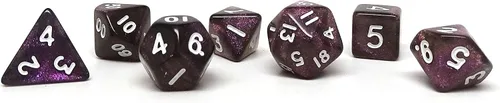 Miniatura 22 de Mini colección de dados poliédricos de 0.394 pulgadas - Incluye un D20, D12, D10, D8, D6, D4 y D00 (Aqua Shine)