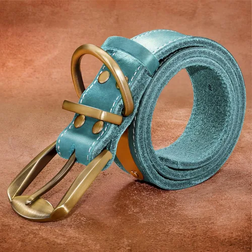 Miniatura 6 de Didog Collares de perro de cuero genuino con placa de identificación grabada, collar de perro de cuero suave personalizado con etiqueta de Azul