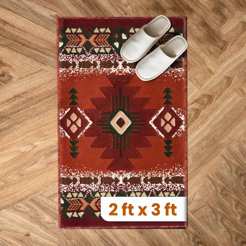 Miniatura 22 de YHSF South West - alfombra estilo nativo americano del suroeste C318 - fácil de limpiar, gruesa, suave, duradera, alfombra inspirada en tribus